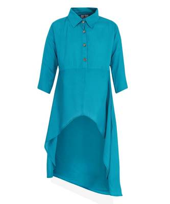 Blue Cotton Regular Kurti 1