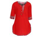 Red Cotton Kurti