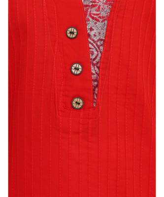 Red Cotton Kurti 3
