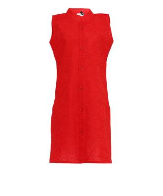 Red Cotton Regular Kurti 1