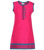 Pink Cotton Regular Kurti