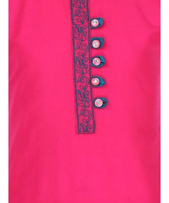 Pink Cotton Regular Kurti 3