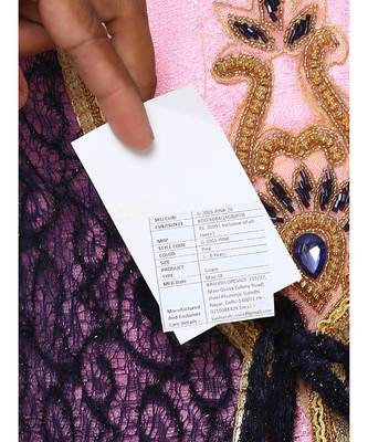 Pink Embroidered Nylon Kids Girl Gowns 4