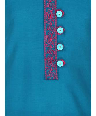 Blue Cotton Regular Kurti 3