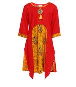 Red Cotton Regular Kurti