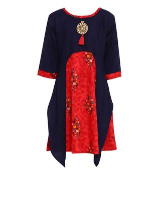 Blue Cotton Regular Kurti 1