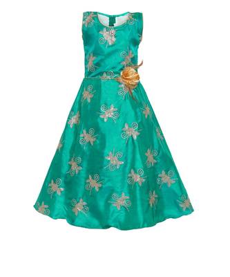 Green Silk Blend  Gown 1