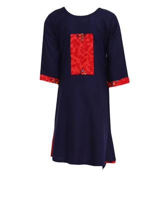 Blue Cotton Regular Kurti 2