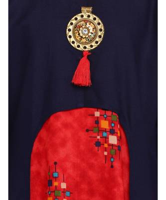 Blue Cotton Regular Kurti 3