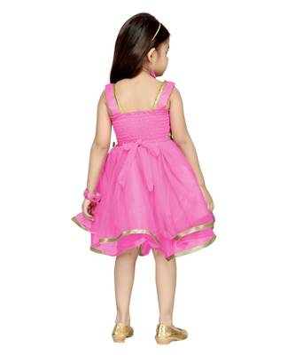 Pink Net Frock 3