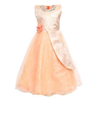 Beige Net Party Gown 1