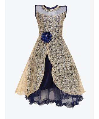 Blue Net Party Gown 1