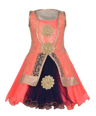 Pink Net Frock 1