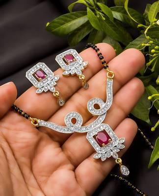 Multicolor diamond mangalsutra 1