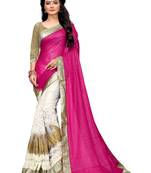 Pink Embroidered Chiffon Saree With Blouse