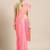 Kimisha Women's Pink Cotton Kota Doria Saree with Beads Work