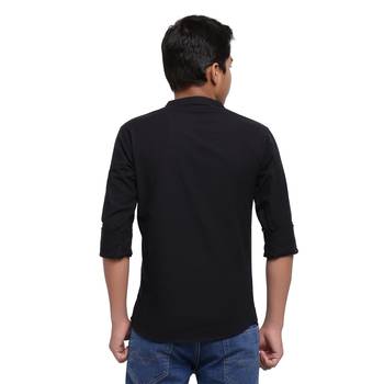 Black plain cotton kids-tops 2