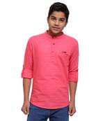 Pink plain cotton kids-tops