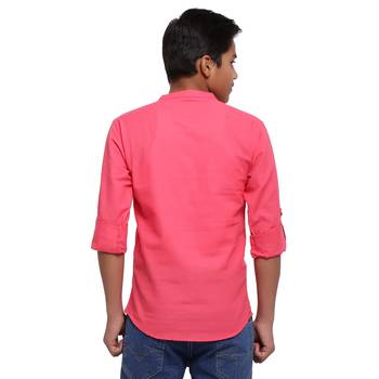 Pink plain cotton kids-tops 2