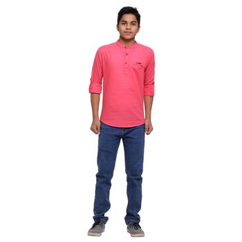 Pink plain cotton kids-tops 4