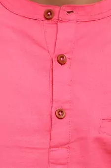 Pink plain cotton kids-tops
