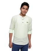 Light Green plain cotton kids-tops