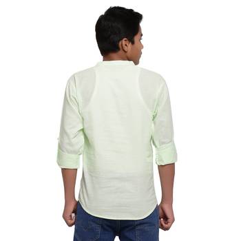 Light Green plain cotton kids-tops 2