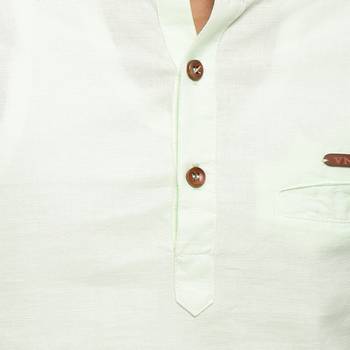 Light Green plain cotton kids-tops 5