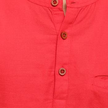 Red plain cotton kids-tops 5