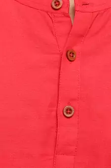 Red plain cotton kids-tops