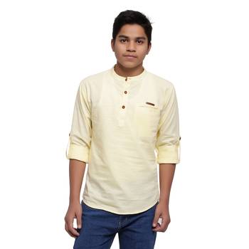 Yellow plain cotton kids-tops 1