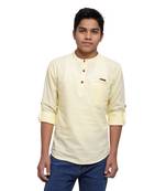 Yellow plain cotton kids-tops