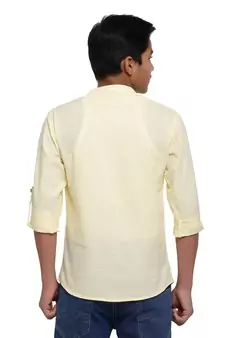 Yellow plain cotton kids-tops