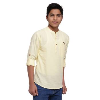 Yellow plain cotton kids-tops 3