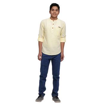 Yellow plain cotton kids-tops 4