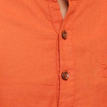 Orange plain cotton kids-tops 5