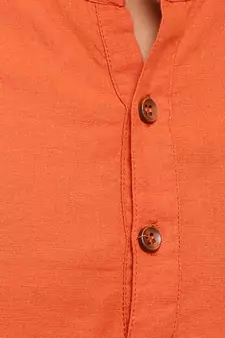 Orange plain cotton kids-tops