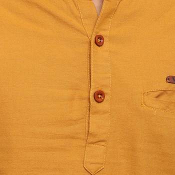 Mustard plain cotton kids-tops 5