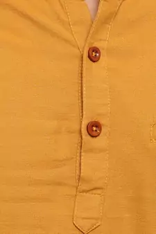 Mustard plain cotton kids-tops