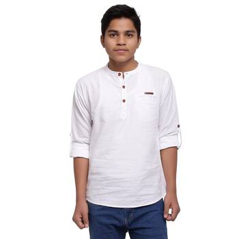 White plain cotton kids-tops 1