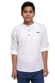 White plain cotton kids-tops