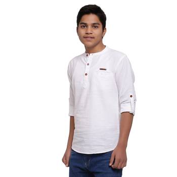 White plain cotton kids-tops 3