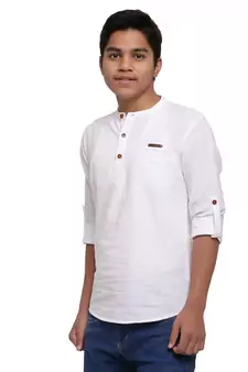 White plain cotton kids-tops