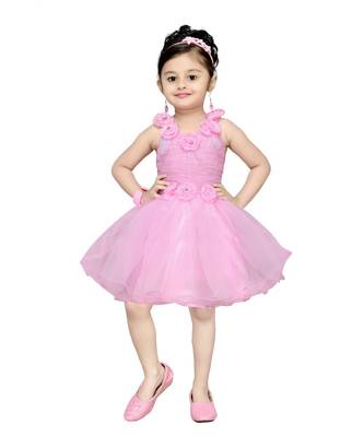 Pink Net Frock 1