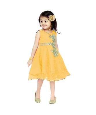 Yellow Net Frock 2