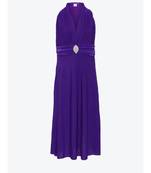 Purple Embroidered Net Kids Girl Gowns