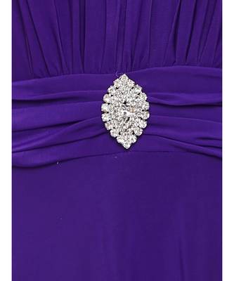 Purple Embroidered Net Kids Girl Gowns 2