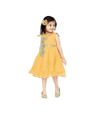 Yellow Net Frock 4