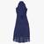 Dark Blue Embroidered Net Kids Girl Gowns