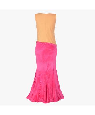 Pink Embroidered Polyester Kids Girl Gowns 4